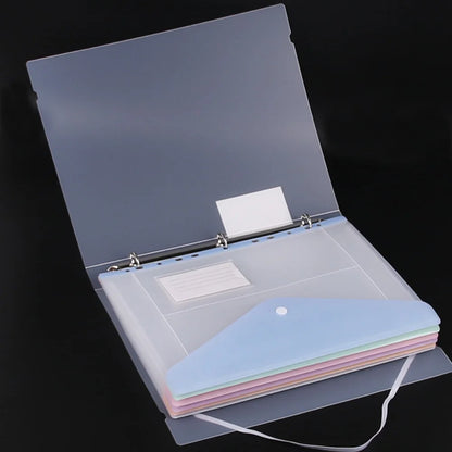 Loose Leaf File Bag - Transparent 11-Hole Binder Pockets & 3-Hole Folder Pack for School & Office - ZOOMNSTORE