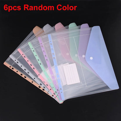 Loose Leaf File Bag - Transparent 11-Hole Binder Pockets & 3-Hole Folder Pack for School & Office - ZOOMNSTORE