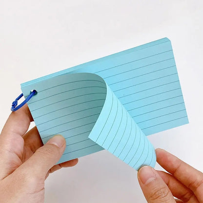 50Pcs Loose-Leaf Index Cards - Horizontal Line Memo Flash Cards for Study and Office Use - ZOOMNSTORE