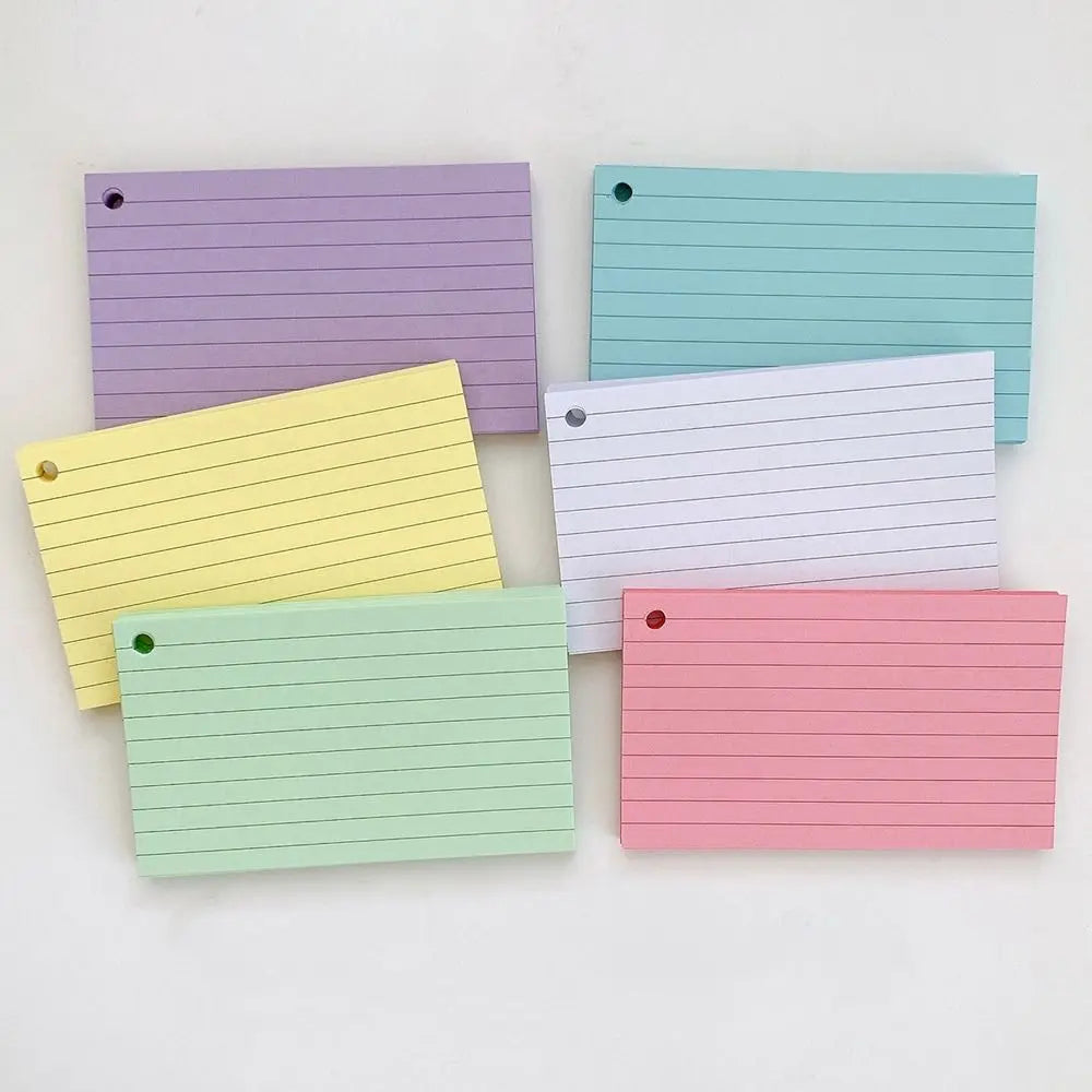 50Pcs Loose-Leaf Index Cards - Horizontal Line Memo Flash Cards for Study and Office Use - ZOOMNSTORE