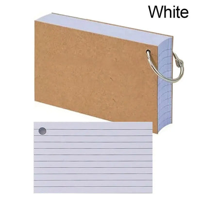 50Pcs Loose-Leaf Index Cards - Horizontal Line Memo Flash Cards for Study and Office Use - ZOOMNSTORE