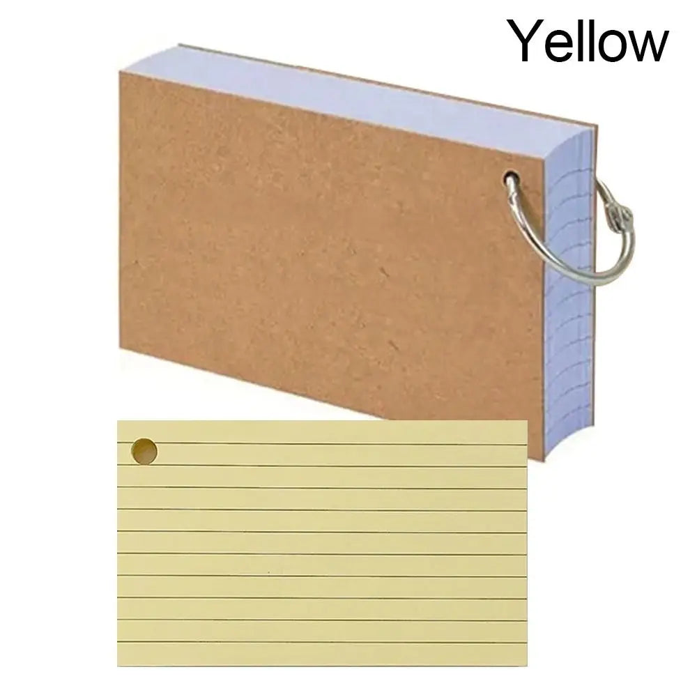 50Pcs Loose-Leaf Index Cards - Horizontal Line Memo Flash Cards for Study and Office Use - ZOOMNSTORE