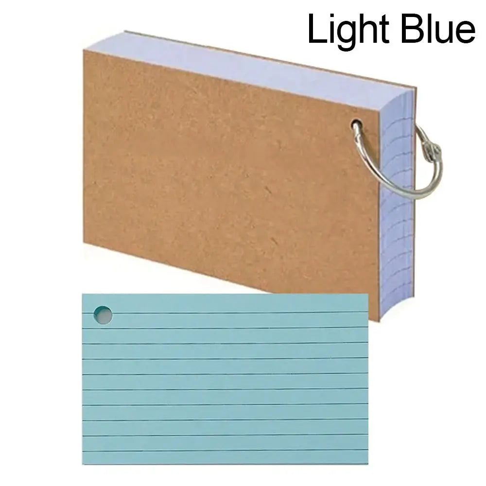 50Pcs Loose-Leaf Index Cards - Horizontal Line Memo Flash Cards for Study and Office Use - ZOOMNSTORE