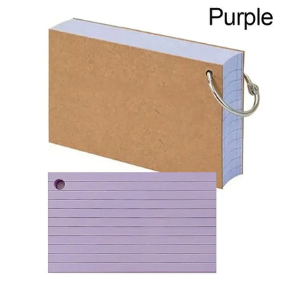 50Pcs Loose-Leaf Index Cards - Horizontal Line Memo Flash Cards for Study and Office Use - ZOOMNSTORE