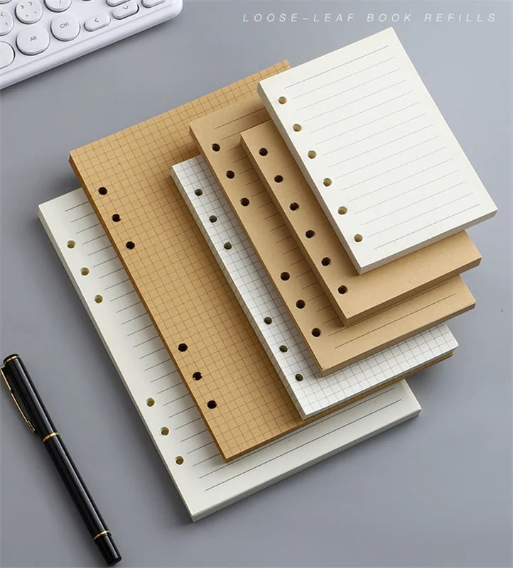 Loose Leaf Notebook Refill - A5 A6 A7 Spiral Binder Lined  Grid Paper - ZOOMNSTORE