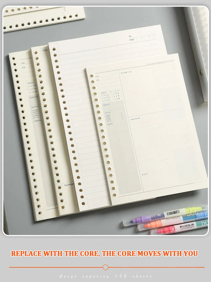 Loose Leaf Notebook - A4 B5 A5 Refill Binder With Metal Ring & Detachable Pages - ZOOMNSTORE