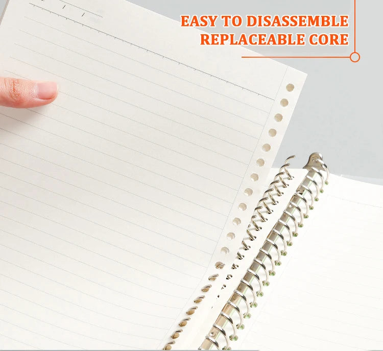 Loose Leaf Notebook - A4 B5 A5 Refill Binder With Metal Ring & Detachable Pages - ZOOMNSTORE