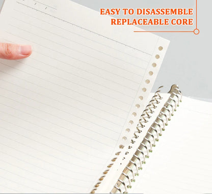 Loose Leaf Notebook - A4 B5 A5 Refill Binder With Metal Ring & Detachable Pages - ZOOMNSTORE