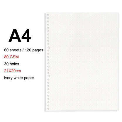 Loose Leaf Notebook - A4 B5 A5 Refill Binder With Metal Ring & Detachable Pages - ZOOMNSTORE