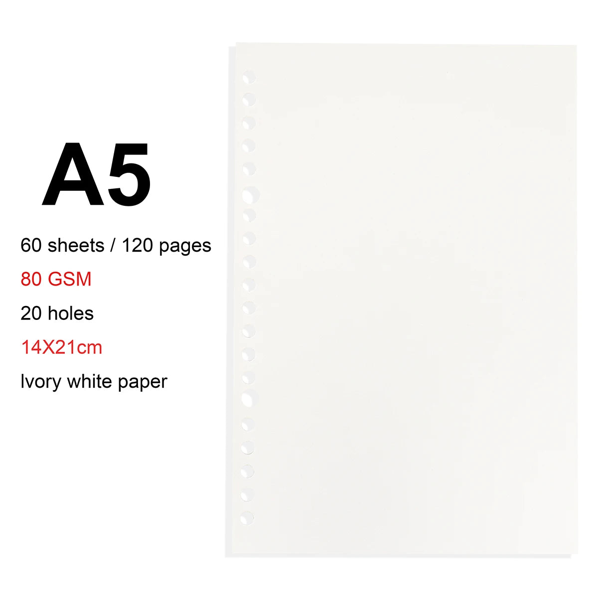 Loose Leaf Notebook - A4 B5 A5 Refill Binder With Metal Ring & Detachable Pages - ZOOMNSTORE