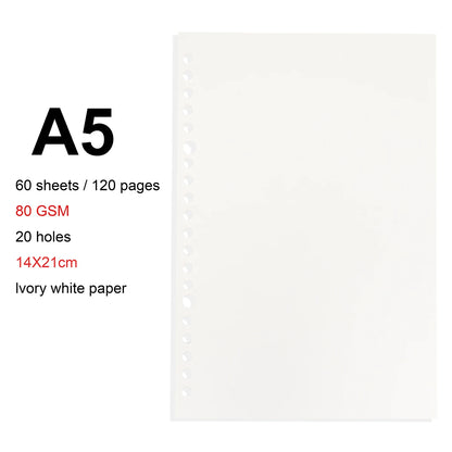 Loose Leaf Notebook - A4 B5 A5 Refill Binder With Metal Ring & Detachable Pages - ZOOMNSTORE