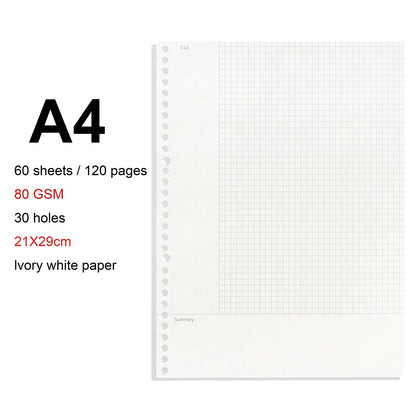 Loose Leaf Notebook - A4 B5 A5 Refill Binder With Metal Ring & Detachable Pages - ZOOMNSTORE