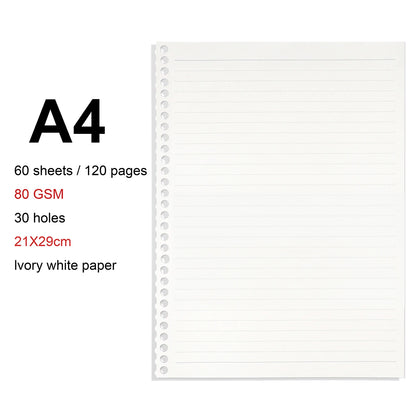 Loose Leaf Notebook - A4 B5 A5 Refill Binder With Metal Ring & Detachable Pages - ZOOMNSTORE