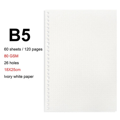 Loose Leaf Notebook - A4 B5 A5 Refill Binder With Metal Ring & Detachable Pages - ZOOMNSTORE