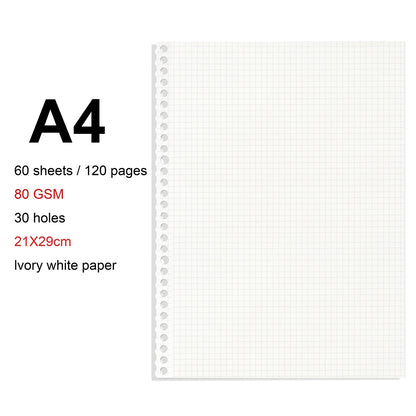 Loose Leaf Notebook - A4 B5 A5 Refill Binder With Metal Ring & Detachable Pages - ZOOMNSTORE