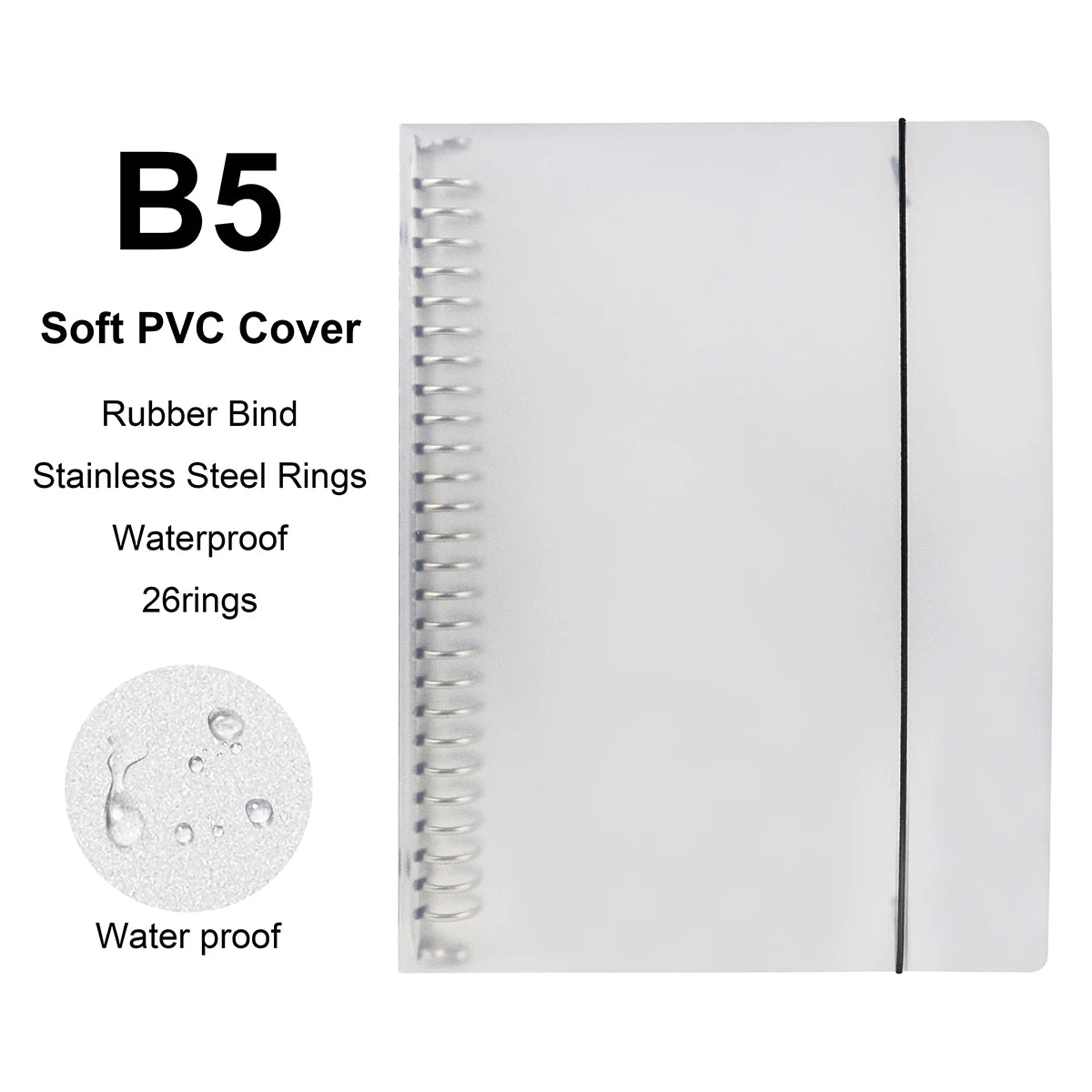 Loose Leaf Notebook - A4 B5 A5 Refill Binder With Metal Ring & Detachable Pages - ZOOMNSTORE