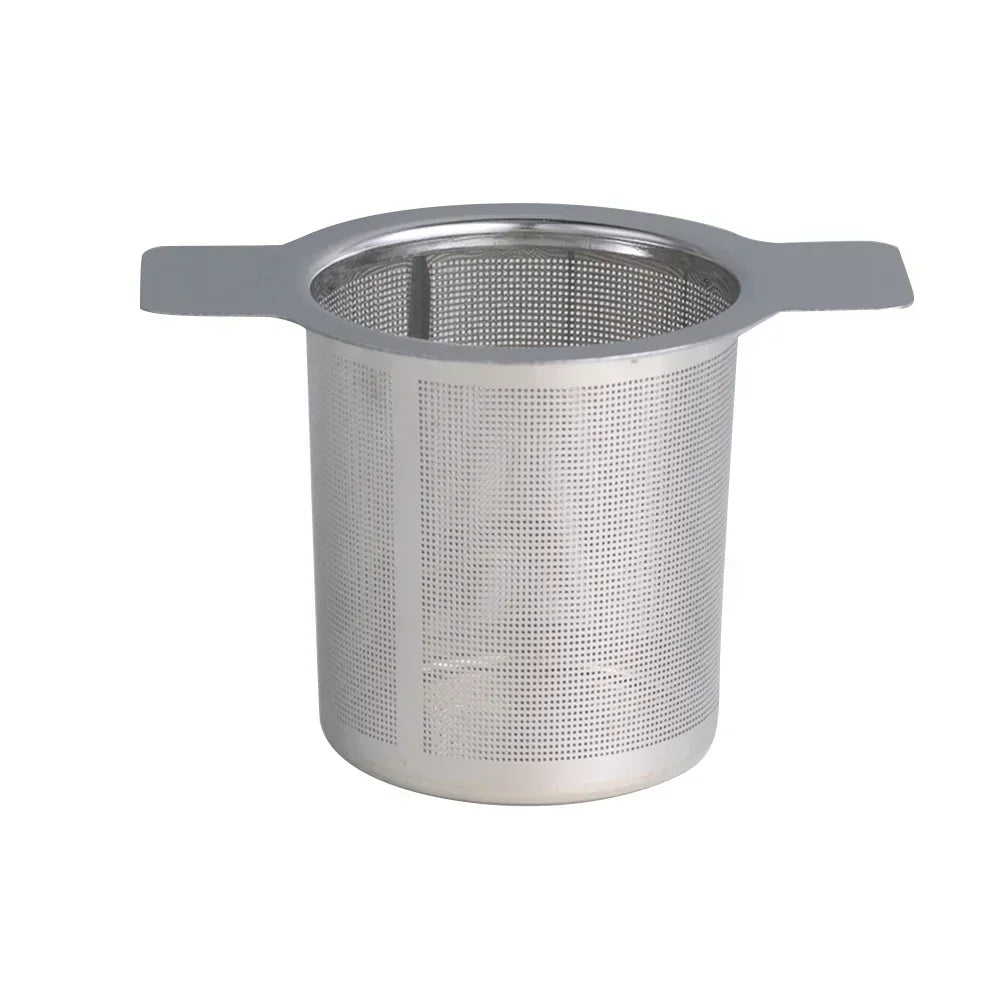 Loose Leaf Tea Infuser - Stainless Steel Double Handle Strainer With Lid, Fine Mesh Filter - ZOOMNSTORE