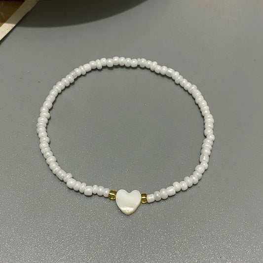 Nature Shell Love Heart Bracelet - Handmade Jewelry for Girls and Women Cute Romantic Gift - ZOOMNSTORE