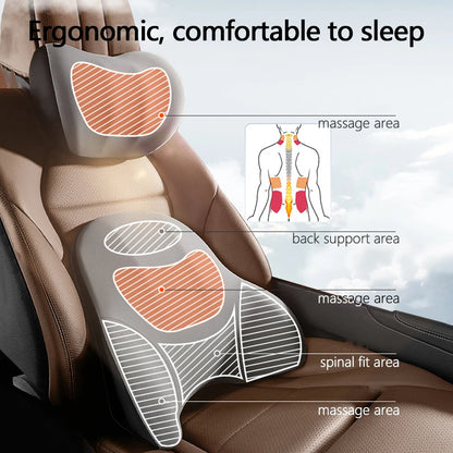 Lumbar Support Pillow - Electric Vibration Massage Cushion for Car Seat Comfort - ZOOMNSTORE