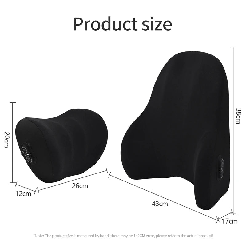 Lumbar Support Pillow - Electric Vibration Massage Cushion for Car Seat Comfort - ZOOMNSTORE