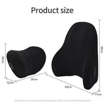 Lumbar Support Pillow - Electric Vibration Massage Cushion for Car Seat Comfort - ZOOMNSTORE