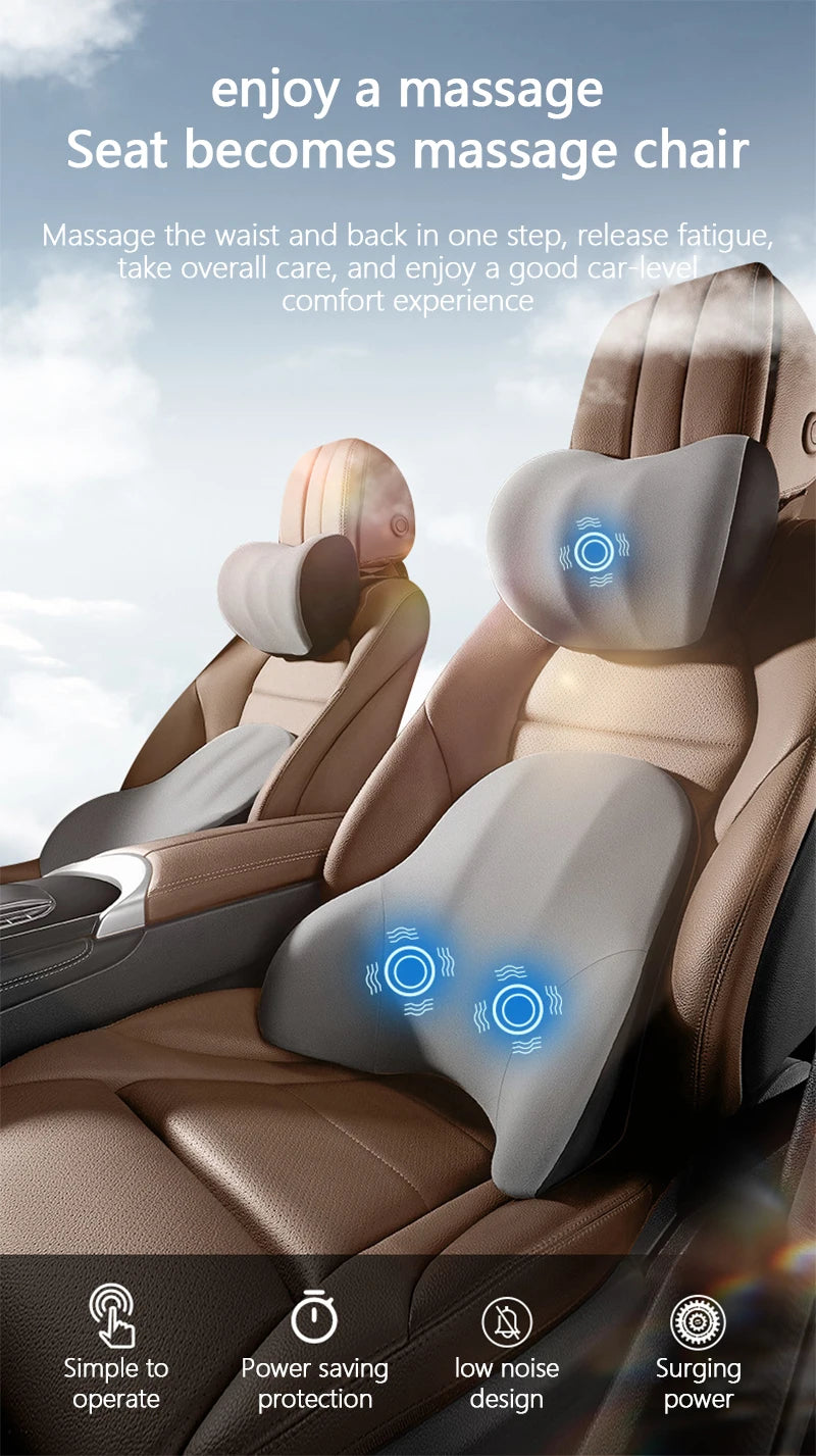Lumbar Support Pillow - Electric Vibration Massage Cushion for Car Seat Comfort - ZOOMNSTORE