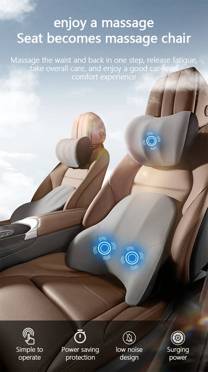 Lumbar Support Pillow - Electric Vibration Massage Cushion for Car Seat Comfort - ZOOMNSTORE