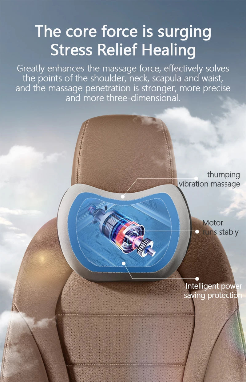 Lumbar Support Pillow - Electric Vibration Massage Cushion for Car Seat Comfort - ZOOMNSTORE