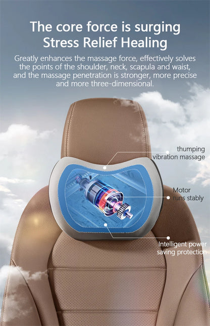 Lumbar Support Pillow - Electric Vibration Massage Cushion for Car Seat Comfort - ZOOMNSTORE