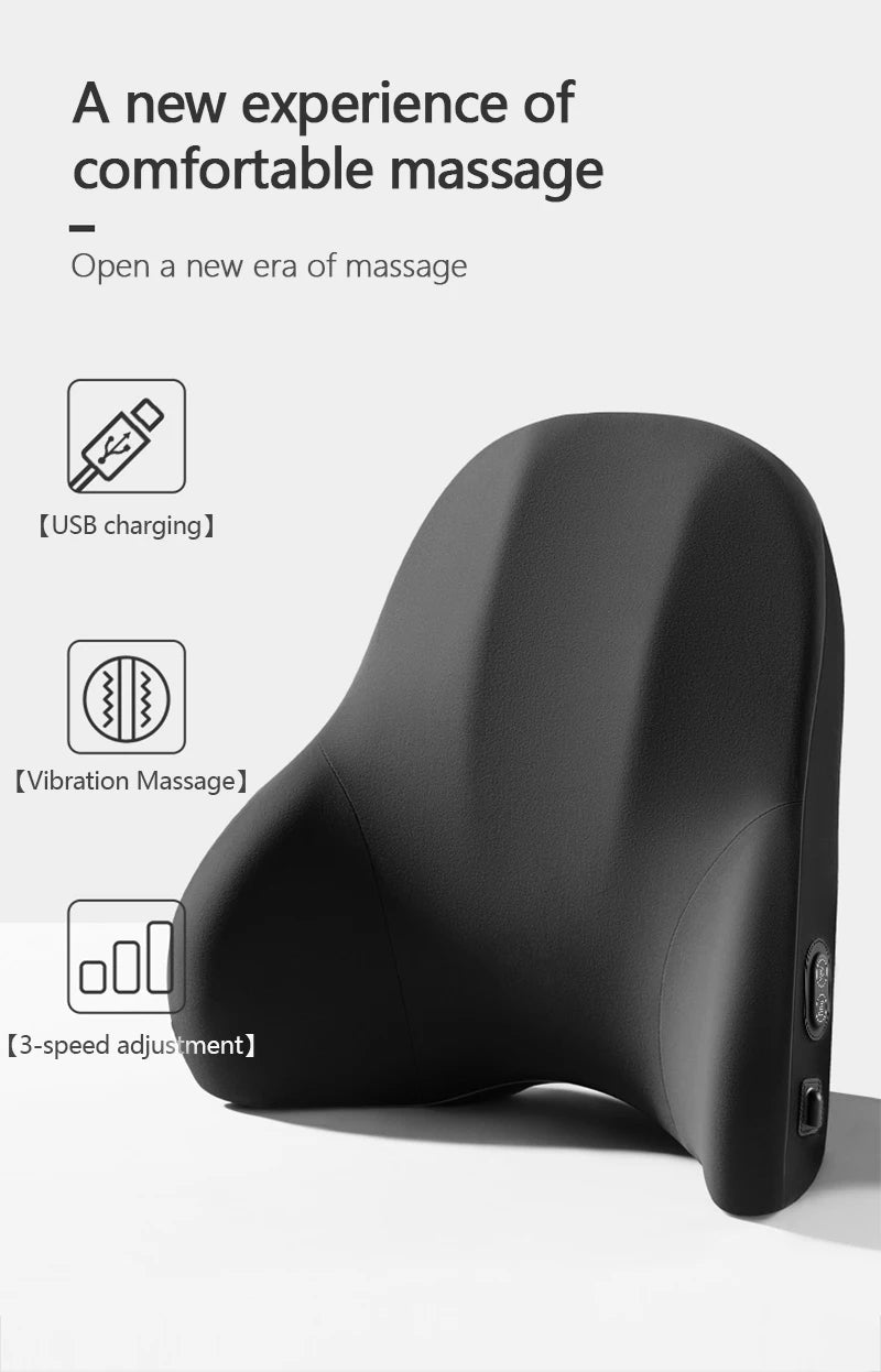 Lumbar Support Pillow - Electric Vibration Massage Cushion for Car Seat Comfort - ZOOMNSTORE