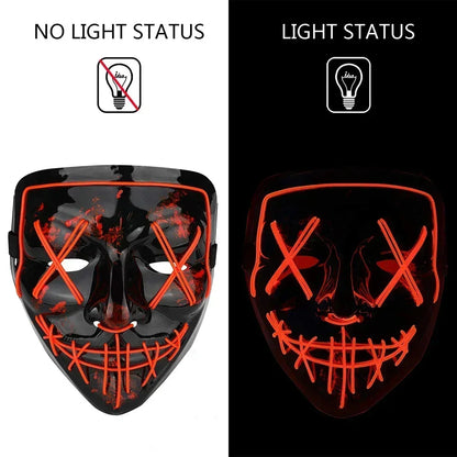 Luminous LED Ghost Face Mask - Colorful Party Nightclub Accessory - ZOOMNSTORE