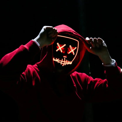 Luminous LED Ghost Face Mask - Colorful Party Nightclub Accessory - ZOOMNSTORE