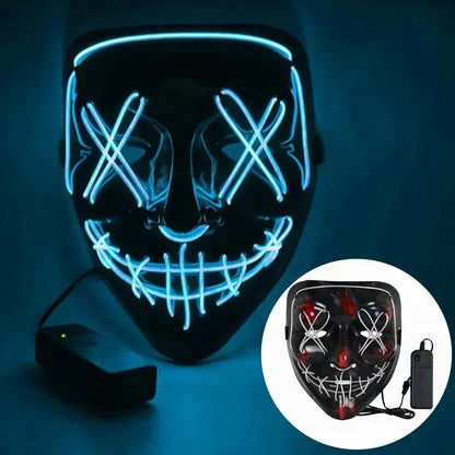 Luminous LED Ghost Face Mask - Colorful Party Nightclub Accessory - ZOOMNSTORE