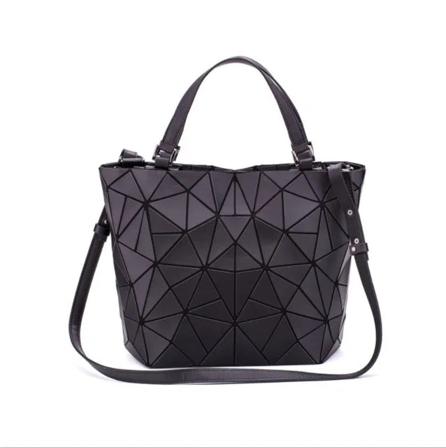 Luminous Shoulder Bag - Quilted Geometric Sequins Crossbody Tote Purse Soft PU - ZOOMNSTORE