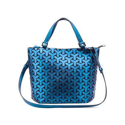 Luminous Shoulder Bag - Quilted Geometric Sequins Crossbody Tote Purse Soft PU - ZOOMNSTORE