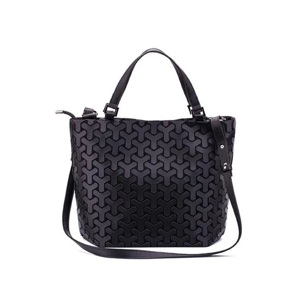 Luminous Shoulder Bag - Quilted Geometric Sequins Crossbody Tote Purse Soft PU - ZOOMNSTORE
