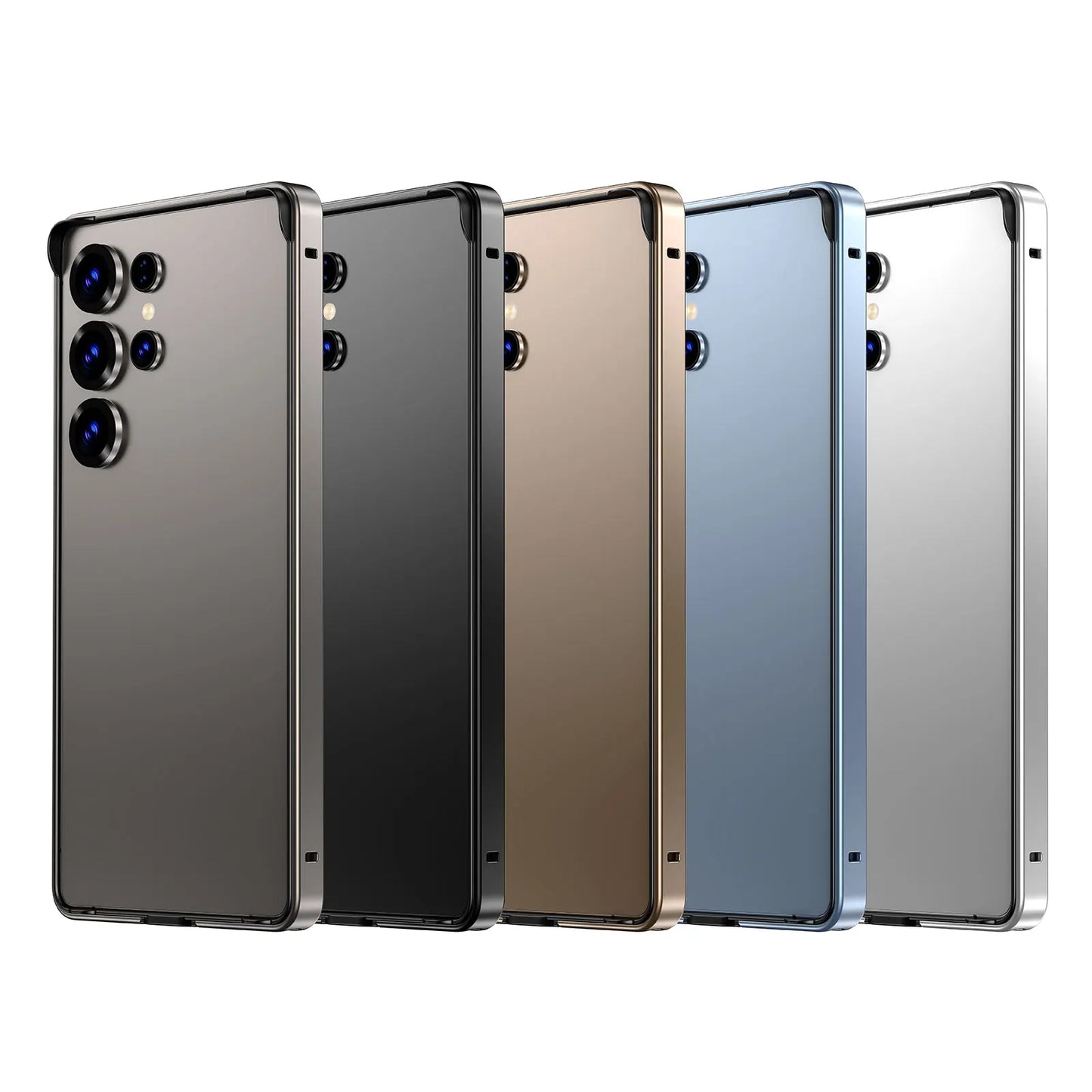 Luxury Aluminum Frame Case for Samsung Galaxy S25 Ultra  S24 Plus - Hybrid Silicone Bumper Protective Accessory - ZOOMNSTORE