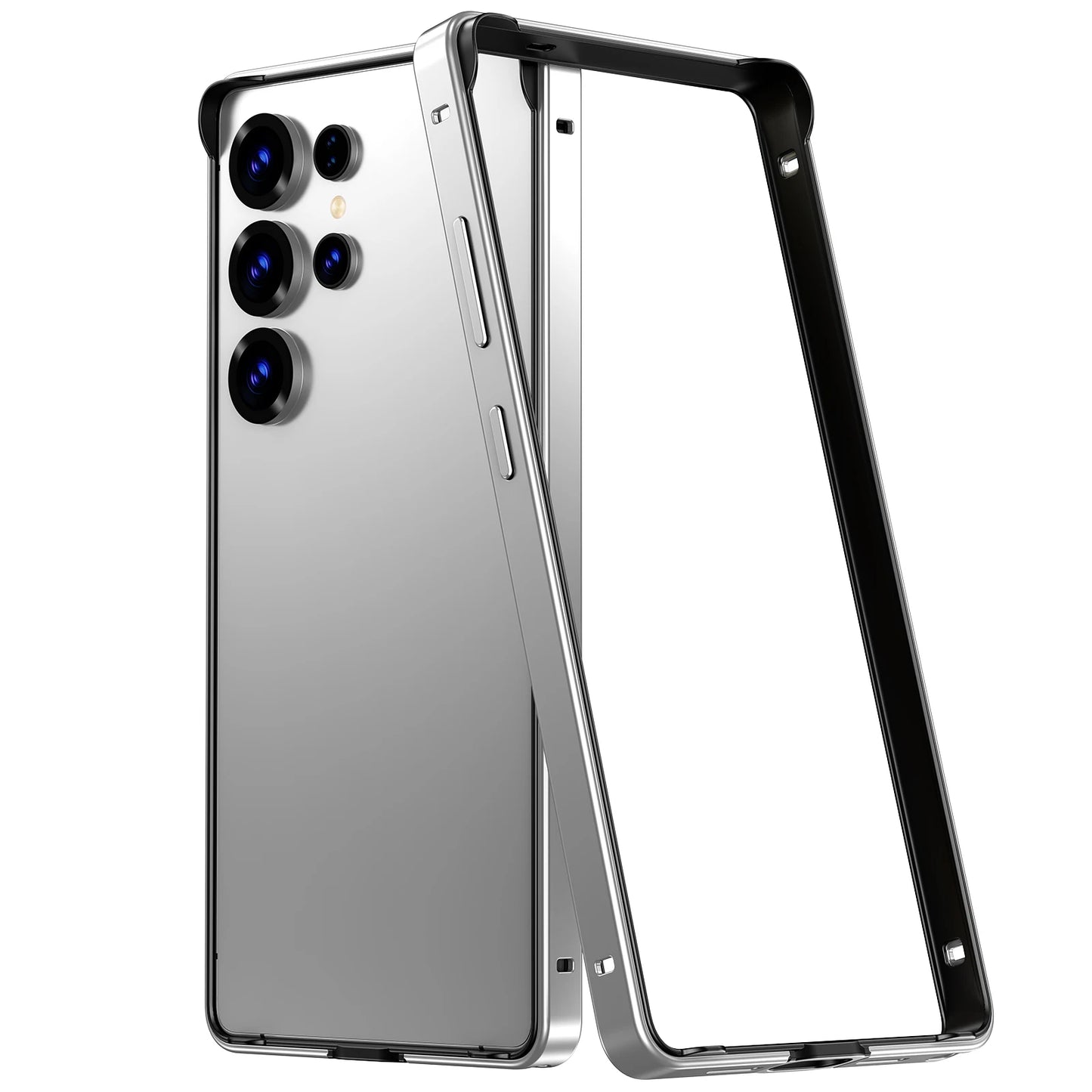 Luxury Aluminum Frame Case for Samsung Galaxy S25 Ultra  S24 Plus - Hybrid Silicone Bumper Protective Accessory - ZOOMNSTORE