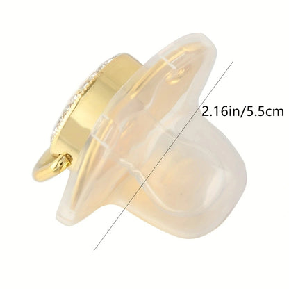 Luxury Baby Pacifier - Bling Rhinestone Soother With Chain Clip, BPA Free Silicone - ZOOMNSTORE