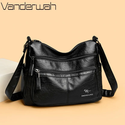 Luxury Crossbody Bags - Soft Leather Handbags With Zipper Closure & Interior Pockets - ZOOMNSTORE