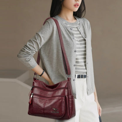 Luxury Crossbody Bags - Soft Leather Handbags With Zipper Closure & Interior Pockets - ZOOMNSTORE