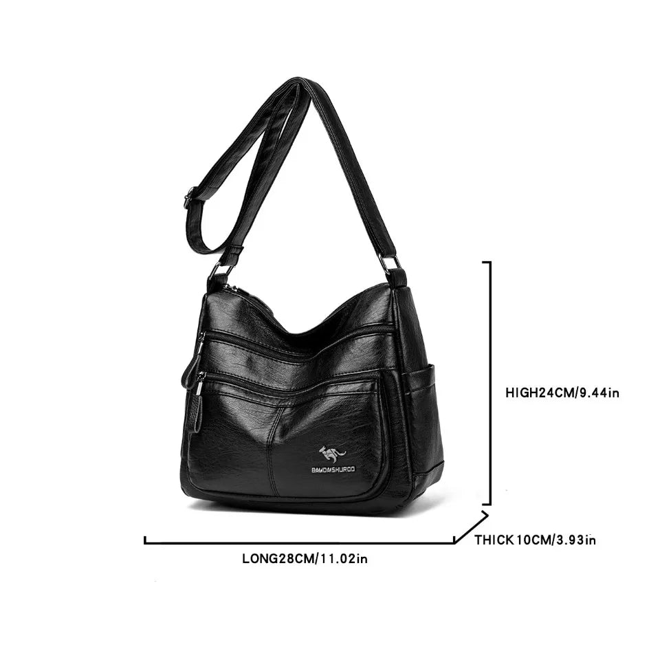 Luxury Crossbody Bags - Soft Leather Handbags With Zipper Closure & Interior Pockets - ZOOMNSTORE