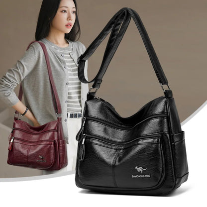Luxury Crossbody Bags - Soft Leather Handbags With Zipper Closure & Interior Pockets - ZOOMNSTORE