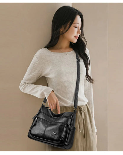 Luxury Crossbody Bags - Soft Leather Handbags With Zipper Closure & Interior Pockets - ZOOMNSTORE