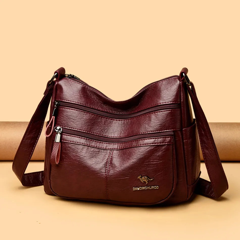 Luxury Crossbody Bags - Soft Leather Handbags With Zipper Closure & Interior Pockets - ZOOMNSTORE