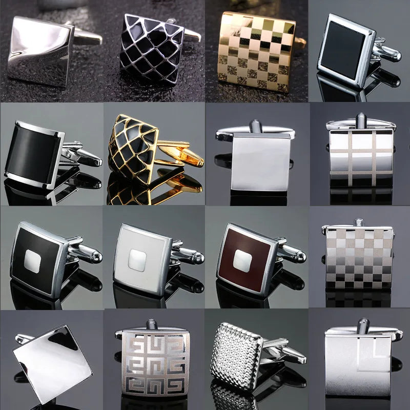 Luxury Mens Cufflinks - High-Quality French Square Button Accessories - ZOOMNSTORE