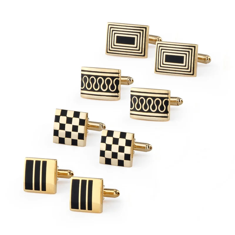 Luxury Cufflinks Set for Men - 4 Pairs Wedding Groomsmen Gift with Box - ZOOMNSTORE