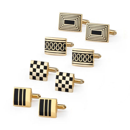 Luxury Cufflinks Set for Men - 4 Pairs Wedding Groomsmen Gift with Box - ZOOMNSTORE