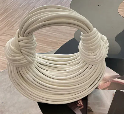 Luxury Handwoven Noodle Hobo Bag - Chic Gold  Silver Evening Clutch - ZOOMNSTORE