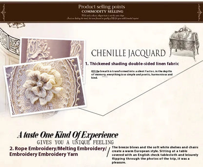 Luxury Embroidered Curtains - Vintage Style Floral Window Drapes With 3D Relief Pattern - ZOOMNSTORE
